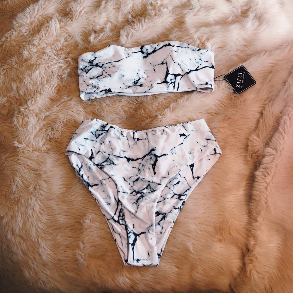 Zaful | NEVER WORN! Marble Print Bikini Set